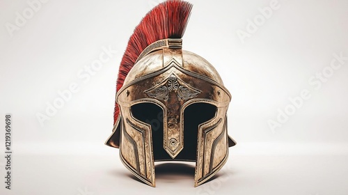 Greek Independence Day Ancient Roman helmet with red plume detail. photo