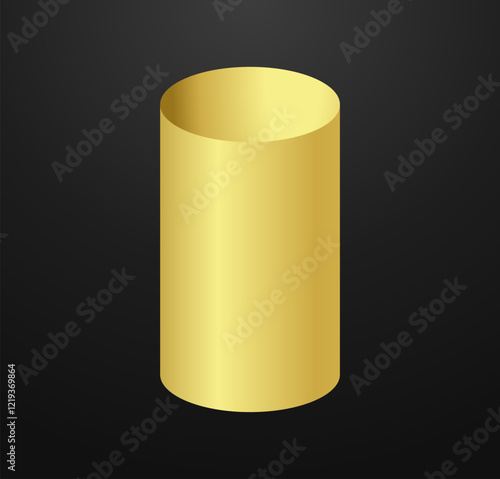 Gold podium circle 3d Empty stage, product platform background, Vector illustration