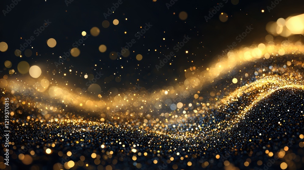 Obraz premium Golden Glitter Wave Abstract Background
