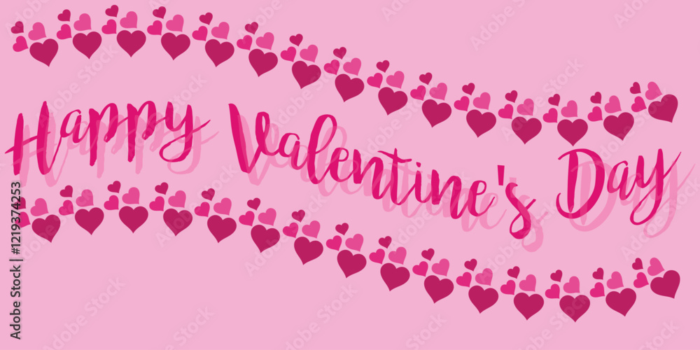 Valentine's Day concept frame. Vector illustration. Cute love sale banner or greeting card Valentine's Day concept frame. Vector illustration. Cute love sale banner or greeting card