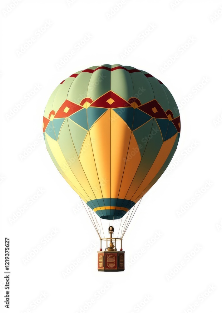 Naklejka premium Isolated hot air balloon on a white background balloon background balloon background party holiday celebration decoration 