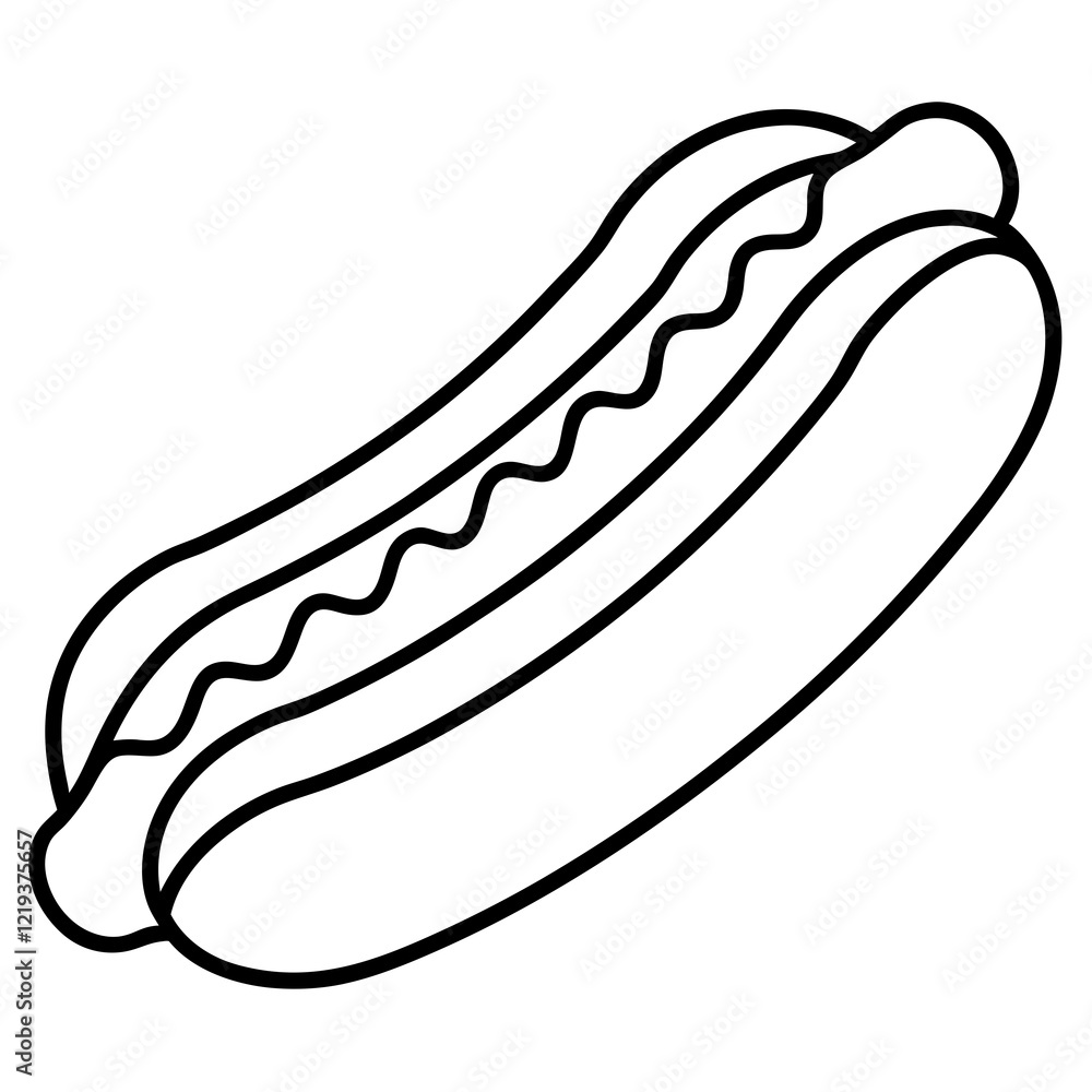 Minimalist Hot Dog Line Art Vector Design Minimalist Hot Dog Line Art Vector Design