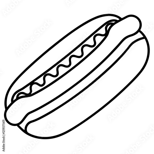 Minimalist Hot Dog Line Art Vector Design