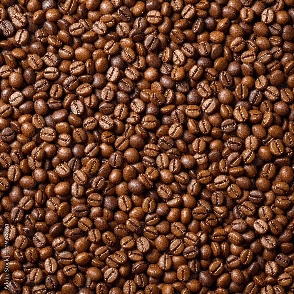 Obraz premium Roasted coffee beans texture background on top view