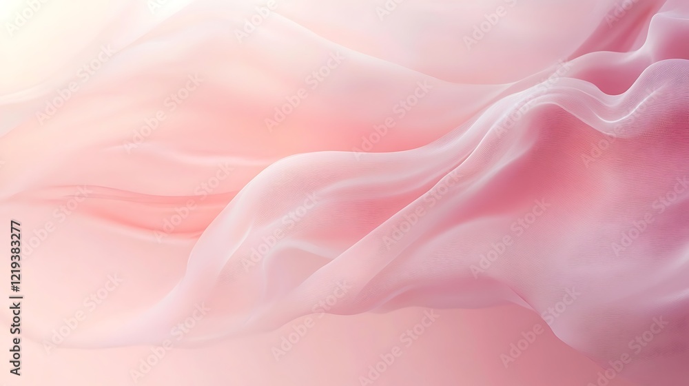 Delicate Pink Fabric Draped in Soft Waves Delicate Pink Fabric Draped in Soft Waves