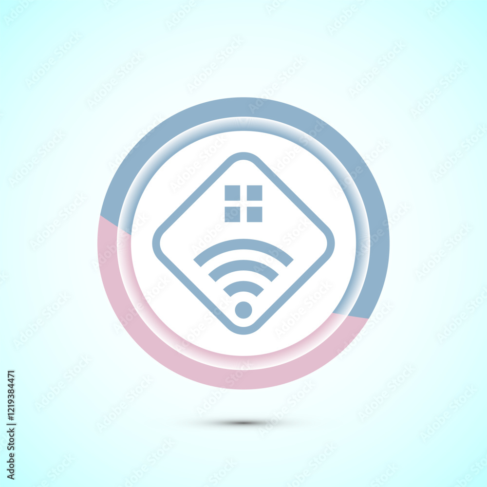 Smart house icon design illustration, technology and automation, Pastel color button Smart house icon design illustration, technology and automation, Pastel color button