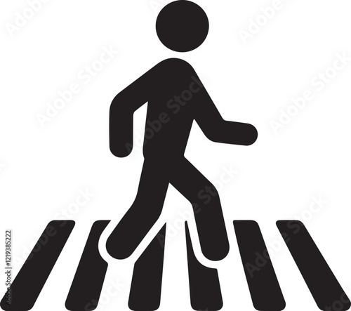 pedestrian crossing sign on white background. road crossing symbol. zebra cross icon. vector illustration.