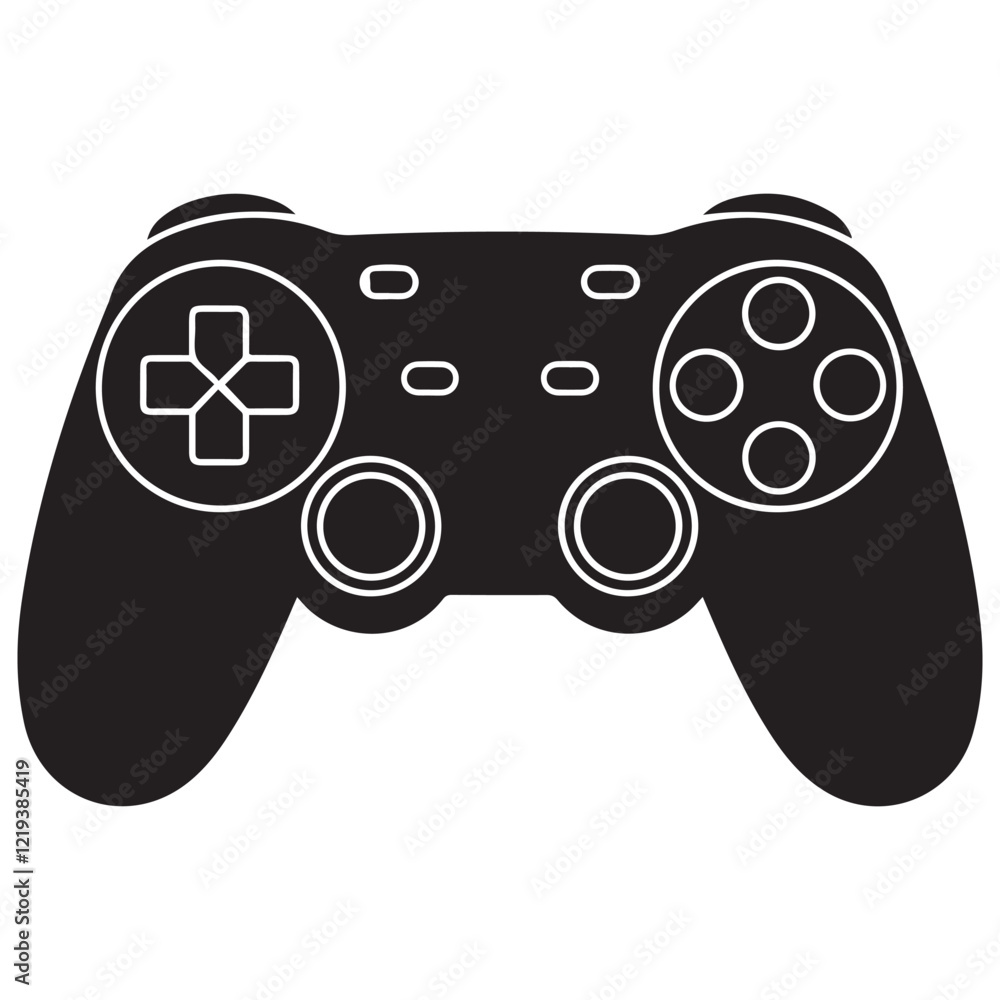 Gaming controller Silhouette, Gamepad vector icon illustration Gaming controller Silhouette, Gamepad vector icon illustration