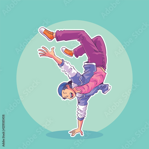 hand drawn breakdance illustration