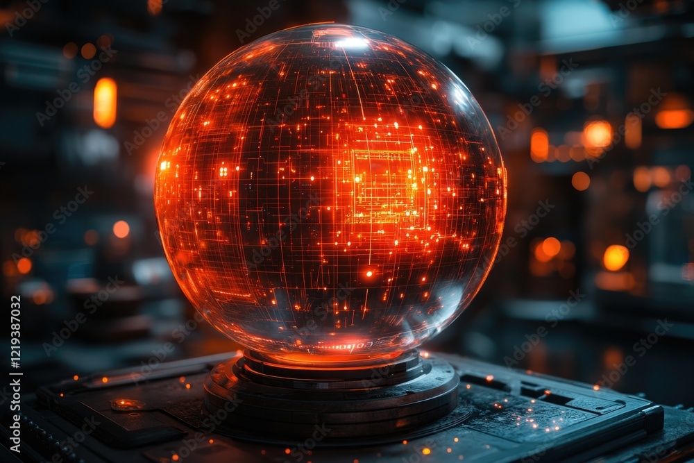 A mystical crystal ball with glowing lights, perfect for depicting fortune telling or magic scenes A mystical crystal ball with glowing lights, perfect for depicting fortune telling or magic scenes