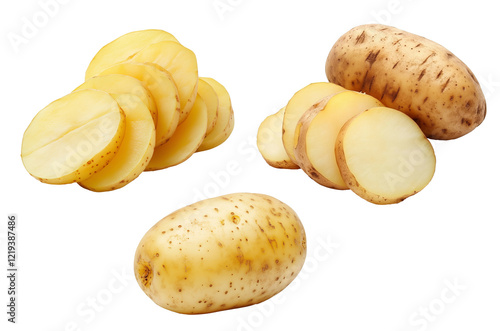 potato isolated on white background clipping path photo