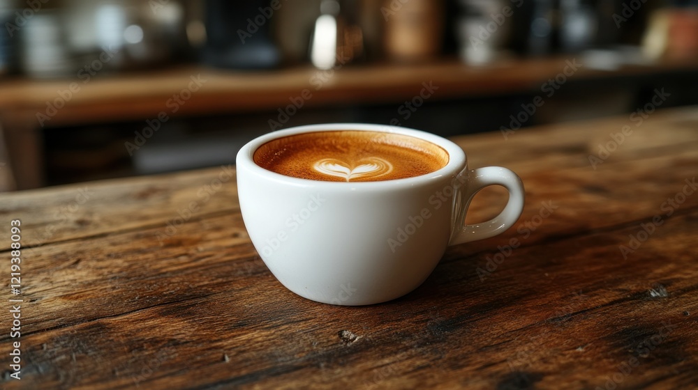 Latte art coffee cup cafe wood table background Latte art coffee cup cafe wood table background