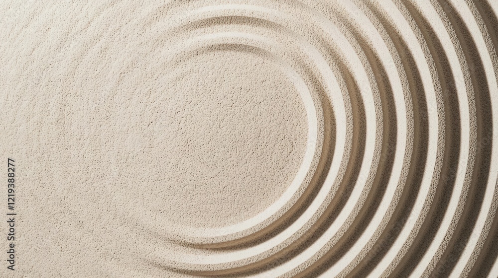 Naklejka premium An intriguing abstract sand design featuring repeating concentric circles that inspire thoughts of harmony and balance.