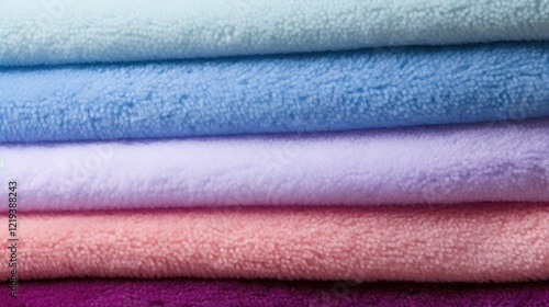Soft Colorful Fleece Fabric Stack - Pastel Blue, Pink, Purple, and Lavender Textured Material for Cozy Blankets and Crafts