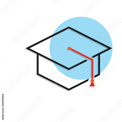 graduation icon. graduation cap toga vector. describes education, learning outcomes, undergraduate. for events, celebrations, flyers. Mixed design style