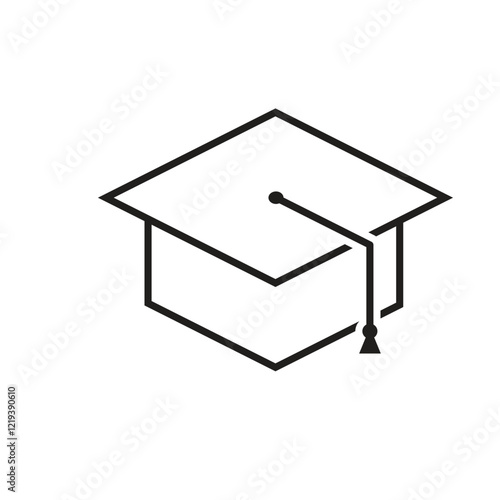 graduation icon. graduation cap toga vector. describes education, learning outcomes, undergraduate. for events, celebrations, flyers. Line design style