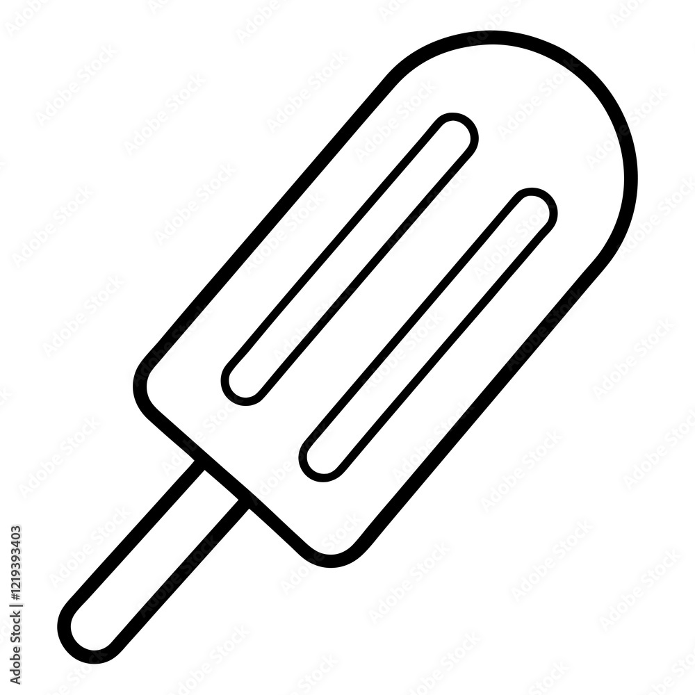Minimalist Popsicle Line Art Vector Design Minimalist Popsicle Line Art Vector Design