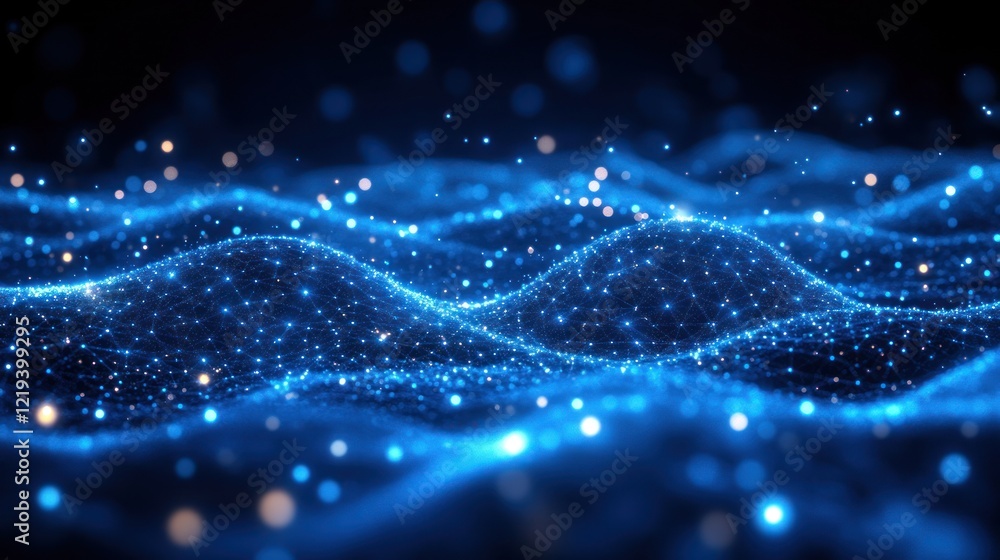 Abstract blue glowing wave pattern. Abstract blue glowing wave pattern.