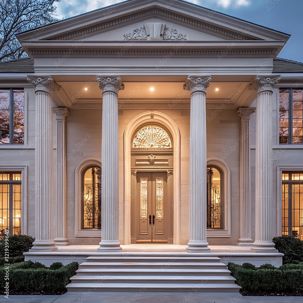 Obraz premium Ornate decorative classical designs with elegant architectural columns and intricate details