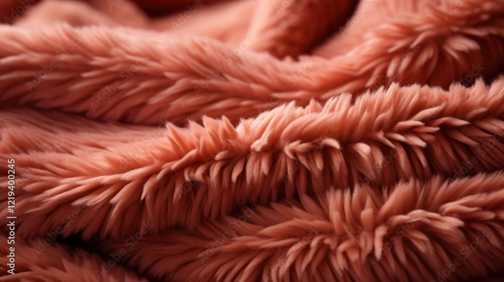 Fototapeta premium Soft Pink Plush Fabric Texture Close-Up - Cozy Fleece Material for Upholstery, Blankets, and Crafts