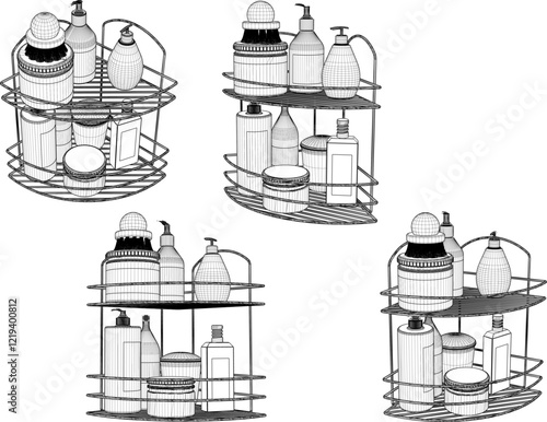 vector sketch of lifeguard building design engineering drawing