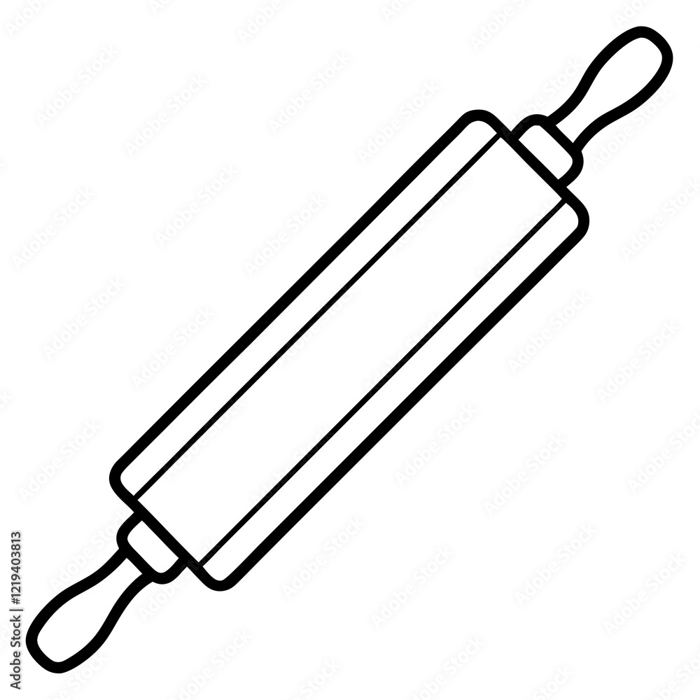 Minimalist Rolling Pin Line Art Design Minimalist Rolling Pin Line Art Design