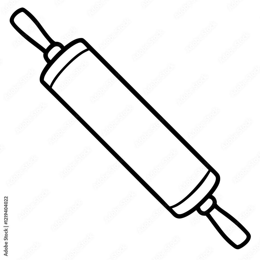 Minimalist Rolling Pin Line Art Design Minimalist Rolling Pin Line Art Design