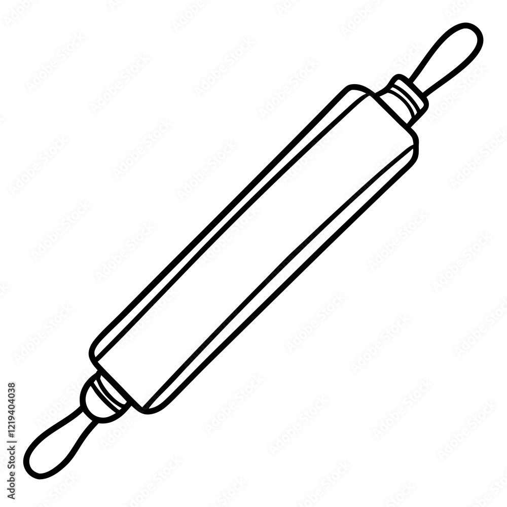 Minimalist Rolling Pin Line Art Design Minimalist Rolling Pin Line Art Design