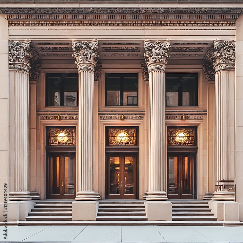 Obraz premium Elegant architectural refinements in ornate classical designs with decorative structural columns