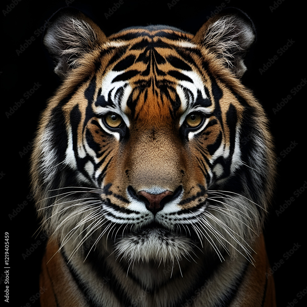 tiger head isolated on black AI generative tiger head isolated on black AI generative