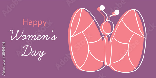 Elegant Vector Design Celebrating Women Day With Butterfly on Vibrant Background