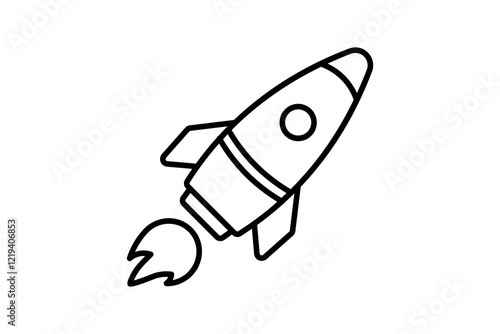 Rocket Launch icon. icon related to Star Up. suitable for web site, app, user interfaces, printable etc. line icon style. simple vector design editable