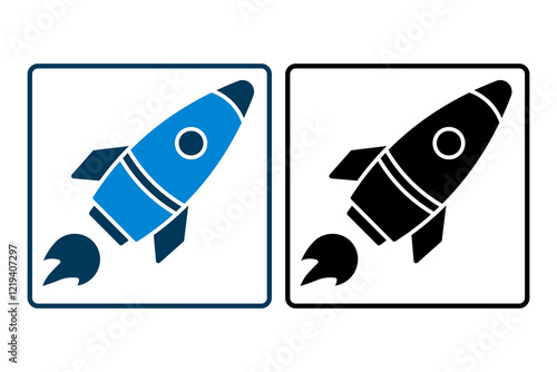 Rocket Launch icon. icon related to Star Up. suitable for web site, app, user interfaces, printable etc. solid icon style. simple vector design editable