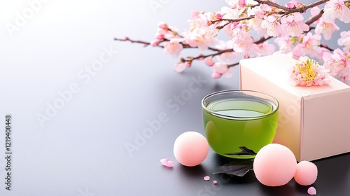 Japanese Spring Delight: Sanshoku Dango and Green Tea photo