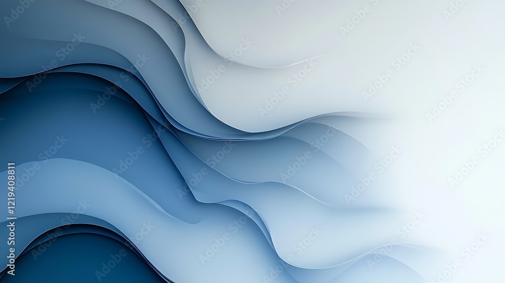 Fototapeta premium Abstract Blue Wave Layers Design Background