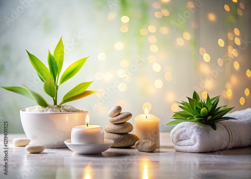 Serene Wellness Space: Low-Light Photography with Text Overlay for Mindfulness and Relaxation