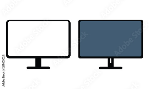 LCD monitor isolated on white background