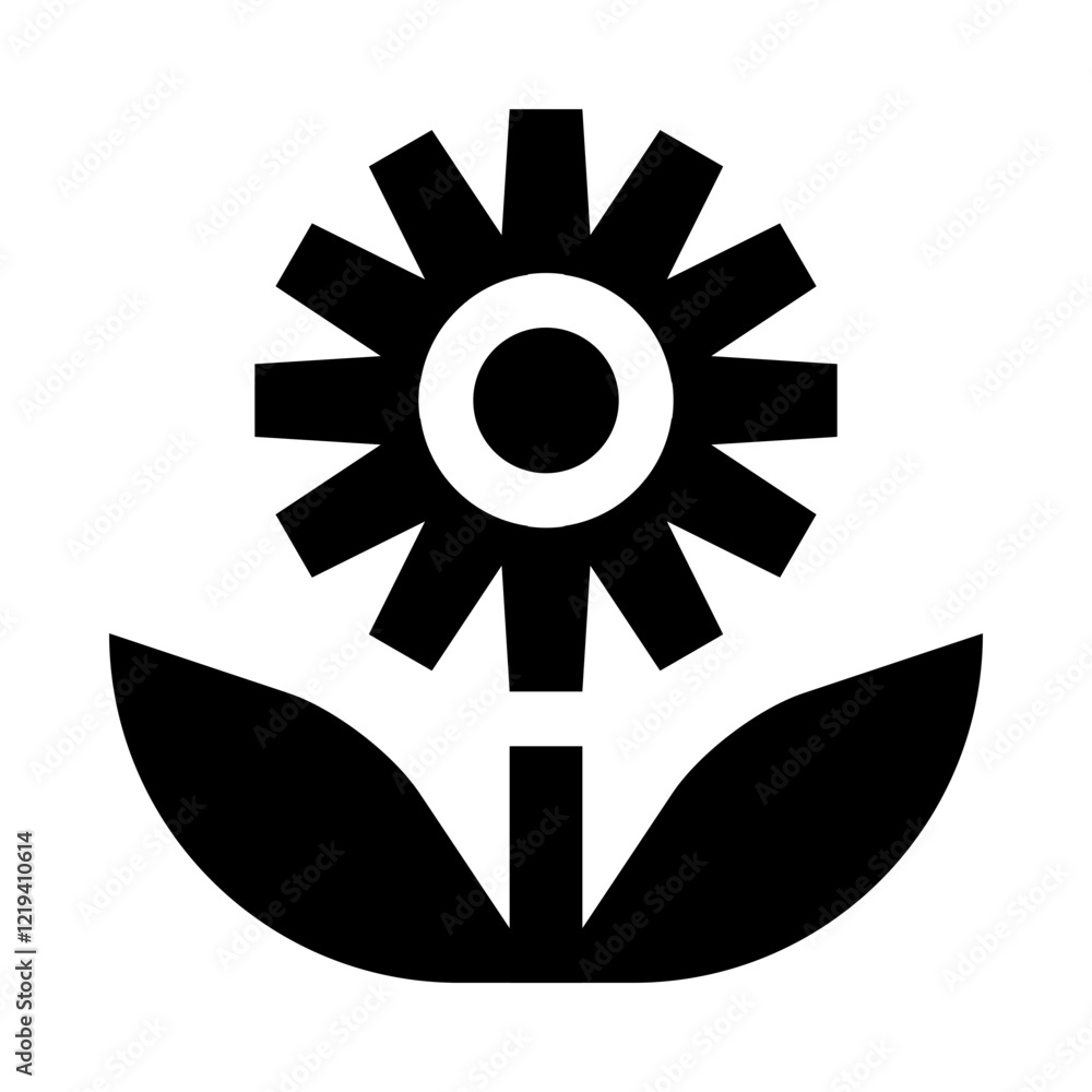 Obraz premium Bold Minimalism Geometric Flower Solid Icon
