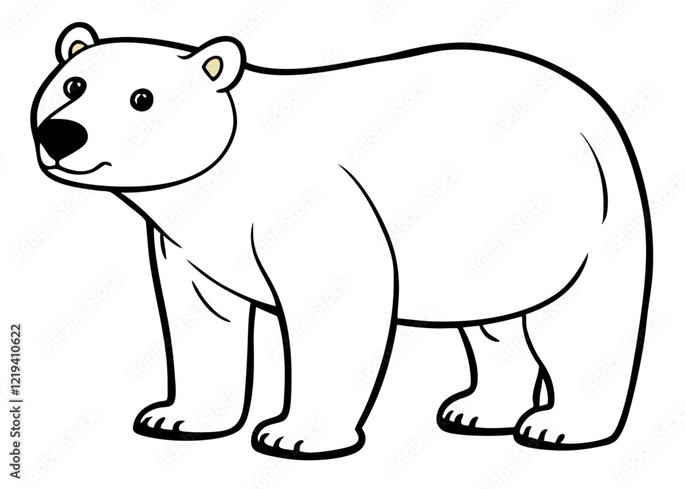 polar bear vector icon with white background. Wild animal silhouette polar bear vector icon with white background. Wild animal silhouette