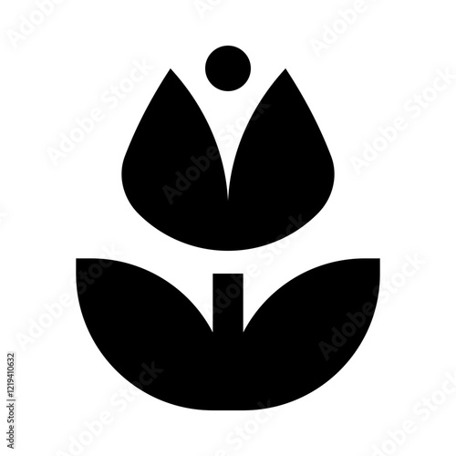 Bold Minimalism Geometric Flower Solid Icon