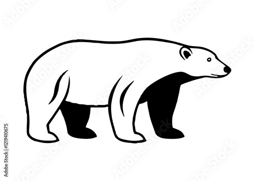 polar bear vector icon with white background. Wild animal silhouette