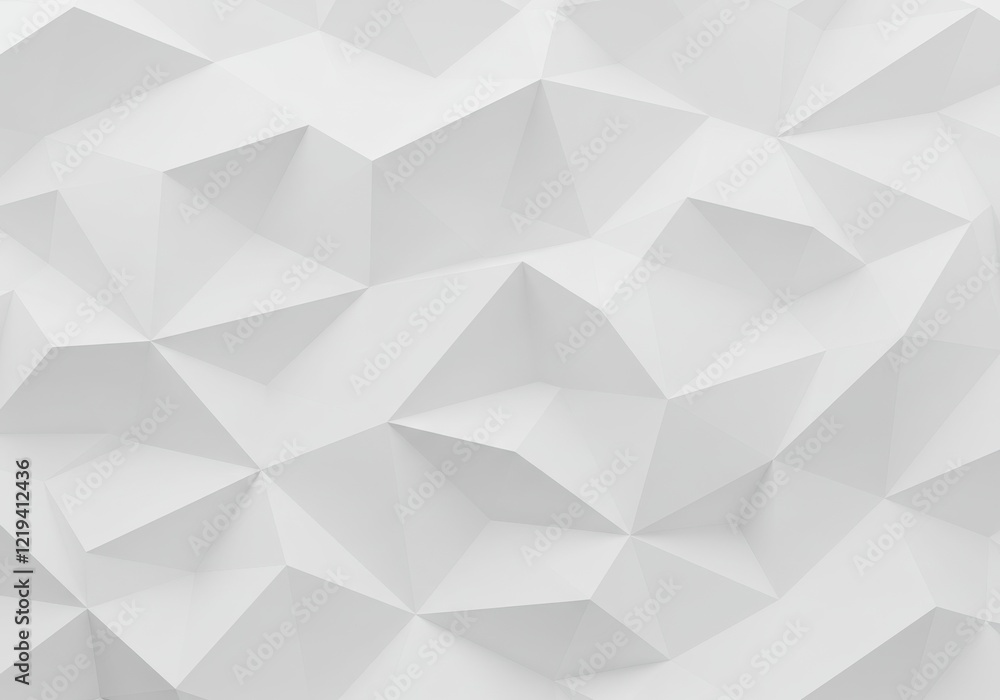 Seamless, geometric 3D pattern of low-poly triangles and polygons, rendered in a clean, monochromatic white color palette. Seamless, geometric 3D pattern of low-poly triangles and polygons, rendered in a clean, monochromatic white color palette.
