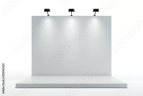 Minimalist Exhibition Backdrop With Spotlights