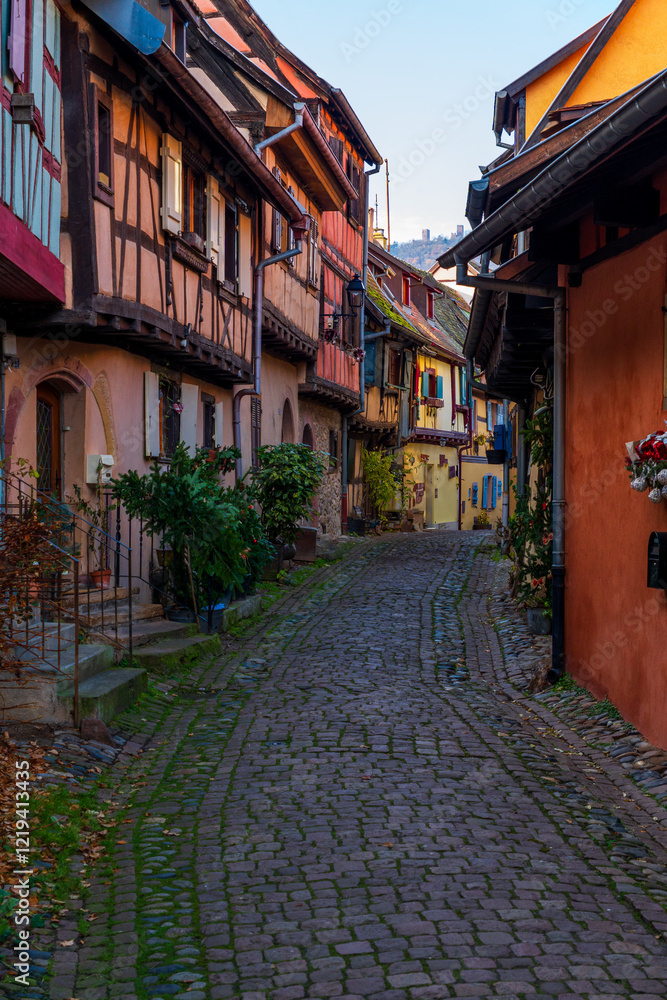 Obraz premium The village of Eguisheim, one of the most beautiful in the Alsace region.