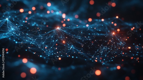 Wallpaper Mural Abstract digital network with HR icons. Networking concept. 3D Rendering Torontodigital.ca