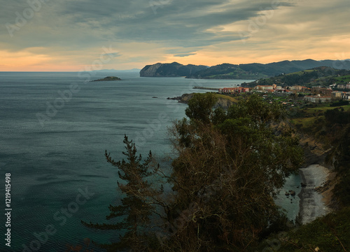 colorful sunset on the coast