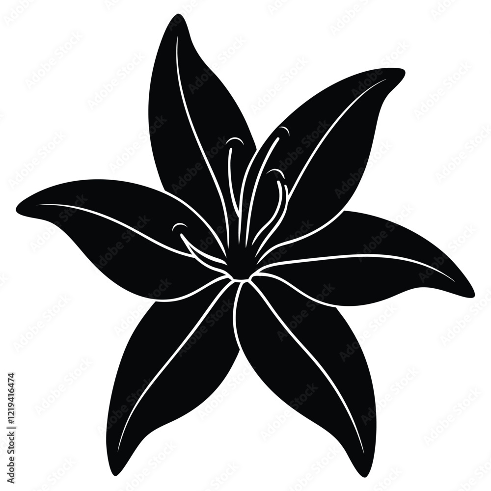 Fototapeta premium Lily Flower Vector Illustration: Perfect for Floral Designs