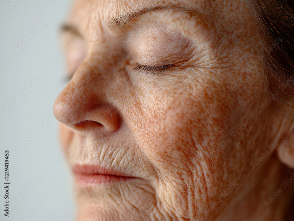 Fototapeta premium Close-up of Aging Skin with Visible Changes and Freckles – Dermatology Concept