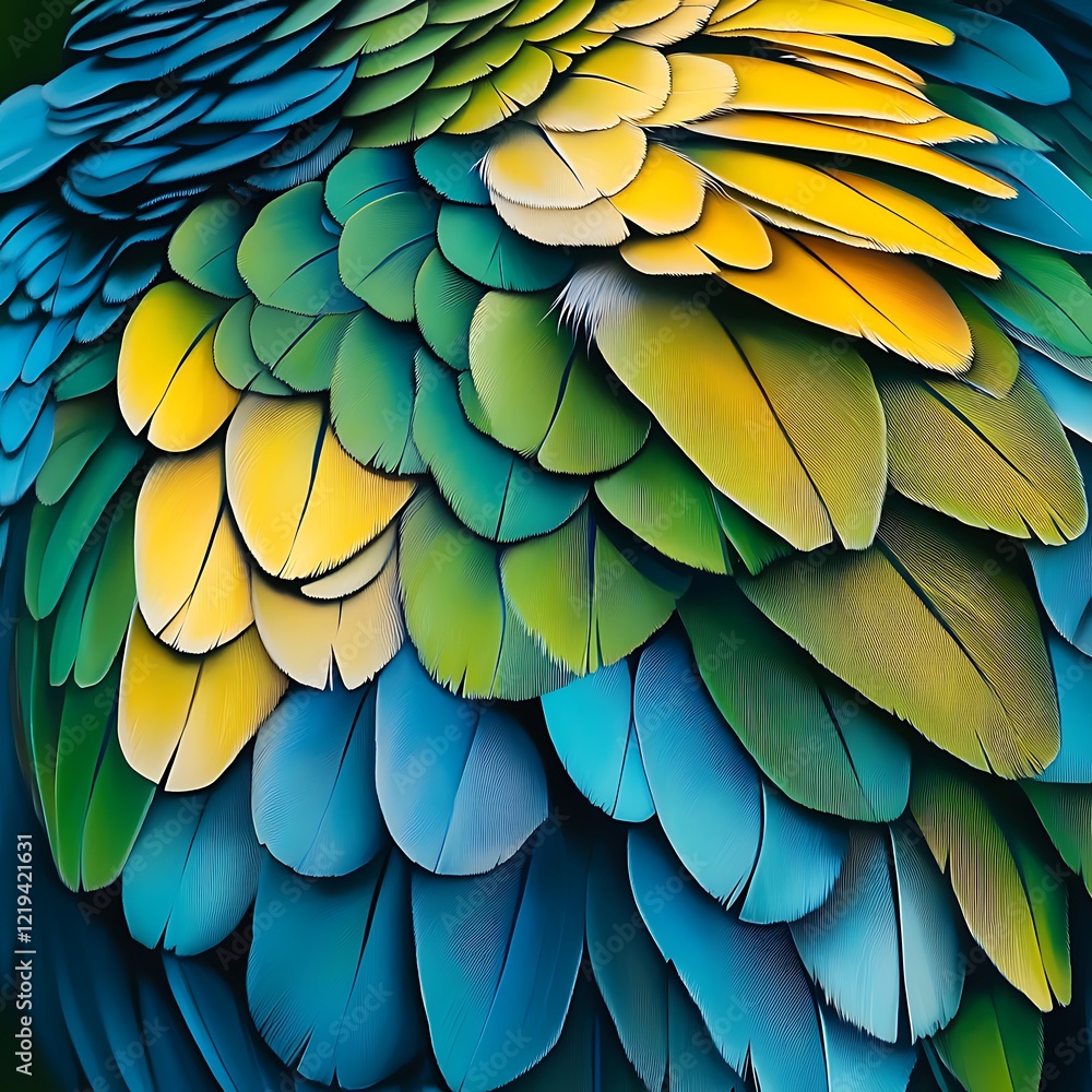 Fototapeta premium Parrot on branch with dense forest as backdrop