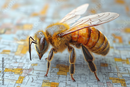 Honeybee Navigating a Detailed Map